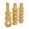 Gold Ceramic Abstract Bubble Ribbed Vase Set